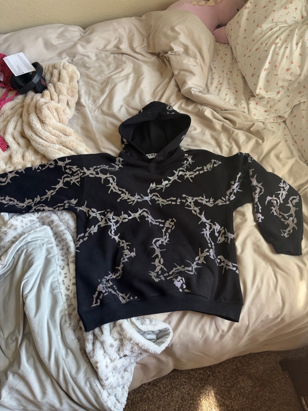 VYBES Rhinestone thorn hoodie